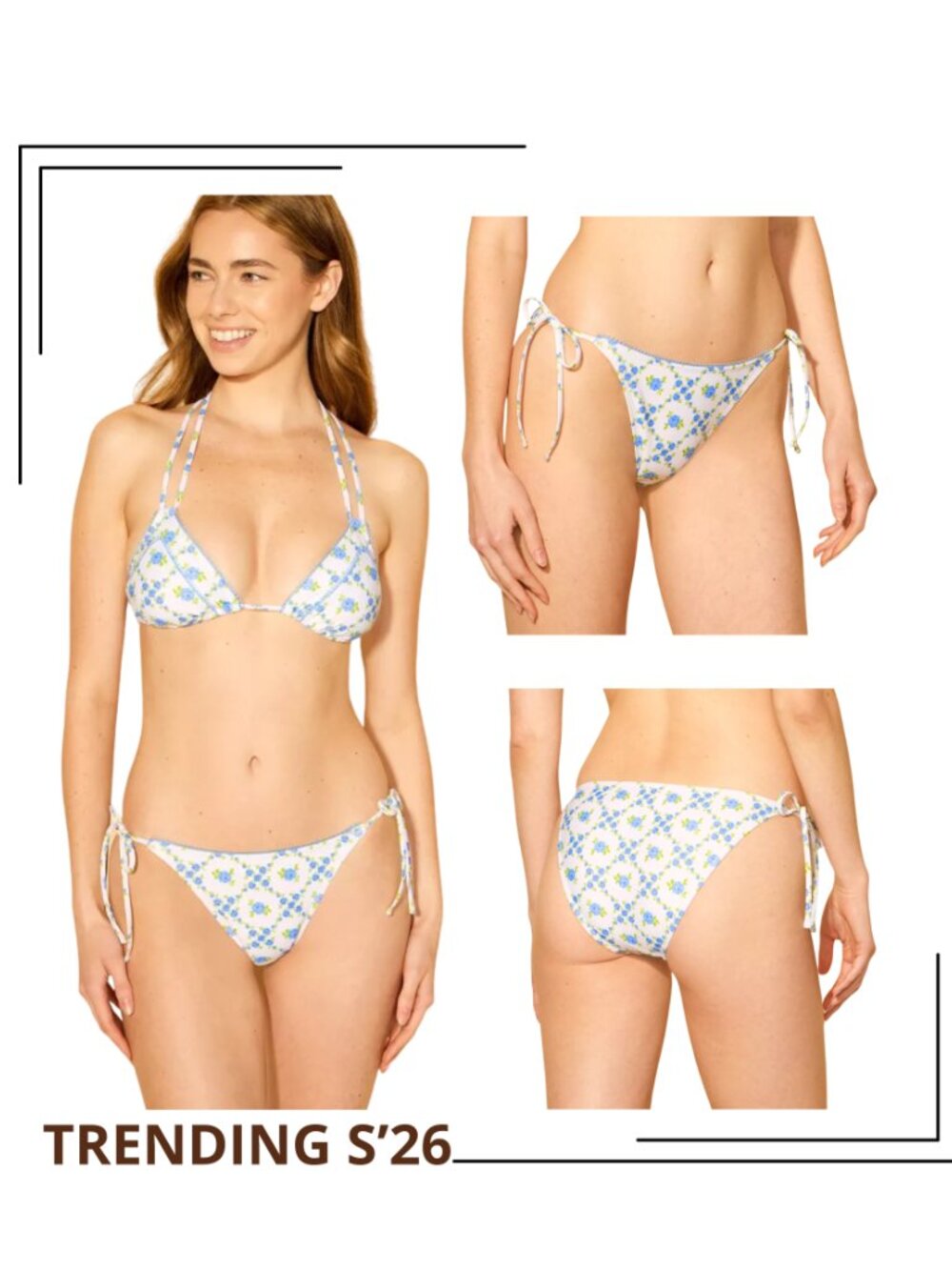 Wild Fable Floral Bikini Set String Swimsuit Top XS Bottom XXS NWT